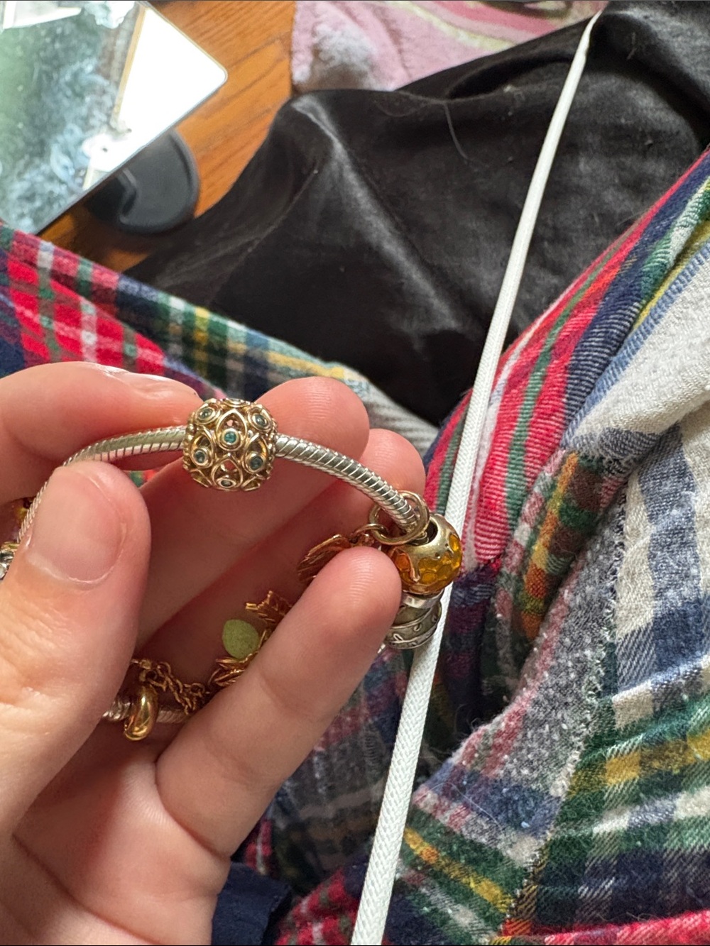 Pandora solid gold and topaz ocean treasures charm hard to find